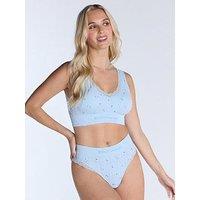 Boux Avenue Floral Pointelle Bralette - Blue Mix