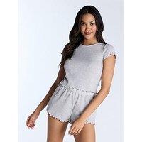 Boux Avenue Supersoft Pointelle Short - Grey Marl Mix