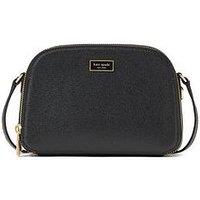 Kate Spade New York Serena Saffiano Leather Double Zip Dome Crossbody Bag - Black