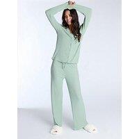 Boux Avenue Rib Modal Pant - Sage Green