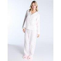 Boux Avenue Ditsy Floral Ls Revere & Pant Set - White Mix