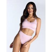 Boux Avenue Rib Lace Trim Bralette - Dusky Pink