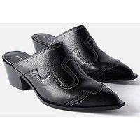 Mint Velvet Western Mules - Black