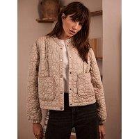 Mint Velvet Beige Washed Quilted Jacket
