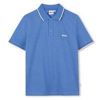 Boss Boys Short Sleeve Logo Polo Shirt - Blue