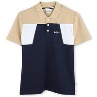 Boss Boys Colour Block Polo Shirt - Navy