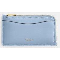 Coach Refined Calf Leather New York Zip Card Case - Bluebell
