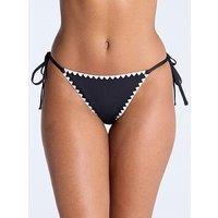 Boux Avenue Palazzo String Side Bikini Brief - Black & White
