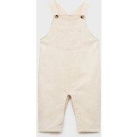 Mango Baby Unisex Cord Dungarees - Cream