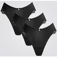 Boux Avenue Stella Mf 3 Pack Thong - Black
