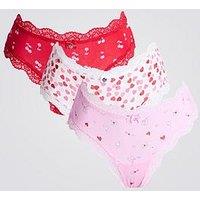Boux Avenue Valentines Printed 3 Pack Briefs - Multicoloured - Multi
