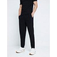 River Island Skinny Muscle Fit Ribbed Joggers - Black