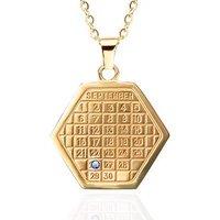 The Love Collection Birthstone Calendar Pendant Necklace - Gold