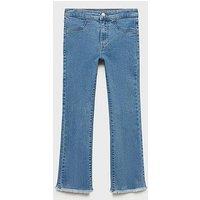 Mango Girls Raw Hem Jeans - Blue