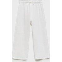 Mango Girls Wide Leg Joggers - Light Cream