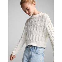 Mango Girls Cable Knitted Jumper - Cream