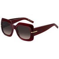 Boss Oversized Acetate Frame Sunglasses - Burgundy