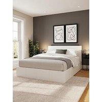 Gfw Odessa Faux Leather Side Lift Up Ottoman Storage Bed With Sleepycastle Mattress Options (Buy & Save!) - Bedframe + Standard Mattress