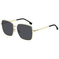 Boss Square Metal Aviator Sunglasses - Black
