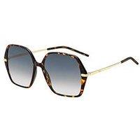 Boss Havana Large Square Metal Frame Sunglasses - Brown