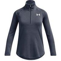 Under Armour Junior Girls Training Tech Graphic 1/2 Zip Top - Downpour Gray/White
