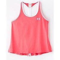 Under Armour Junior Girls Knockout Tank Top Vest UA Gym Training Kids Sleeveless