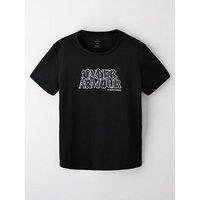Under Armour Junior Girls Training Tech Wordmark T-Shirt - Black