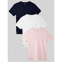 Lacoste 3-Pack Cotton Jersey Loungewear T-Shirt - Multi