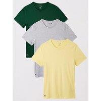 Lacoste 3-Pack Cotton Jersey Loungewear T-Shirt - Multi