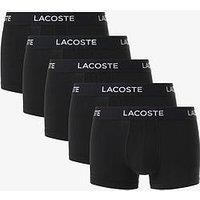 Lacoste 5-Pack Stretch Cotton Logo Waist Trunks - Black