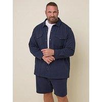 Badrhino Textured Jersey Shacket - Blue