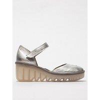 Fly London Biso Round Toe Wedge Shoe - Silver