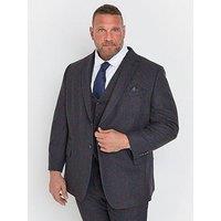 Badrhino Checked Suit Jacket Short - Blue