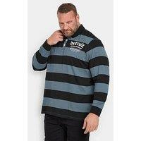 Badrhino Long Sleeve Rugby Polo Shirt - Blue
