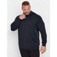 Badrhino Long Sleeve Knitted Polo Shirt - Blue
