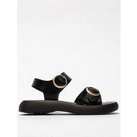 Fly London Bunk Buckle Strap Sandal - Black