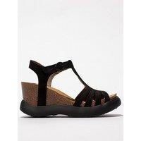 Fly London Gait Wedge Sandal - Black