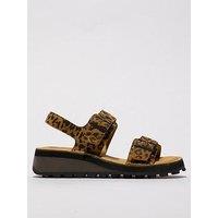 Fly London Heif Cheetah Print Sandal - Brown