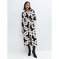 New Look Chain Print Shirt Dress - Blue