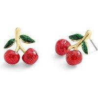 Coach Cherry Cluster Stud Earrings - Red