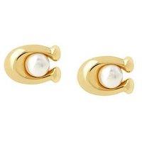 Coach Pearl Signature Stud Earrings