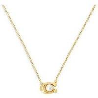 Coach Pearl Signature Pendant Necklace