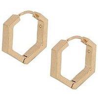 Allsaints Hexagon Hoop Earrings - Gold