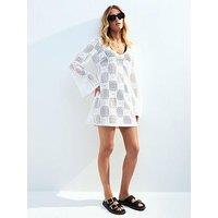 New Look White V-Neck Lace Kaftan