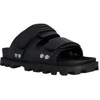 Hunter Vegan Synthetic Leather Sandals - Black