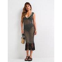 V By Very Metallic Knit Beach Dress