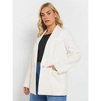 Yours Curve Boucle Blazer - Ivory