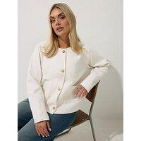 Yours Curve Puffer Jacket - Natural