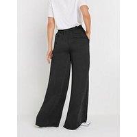 Long Tall Sally Satin Wide Leg Trousers 34" - Black