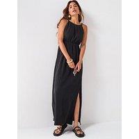 V By Very Bubble Strap Maxi Dress - Black